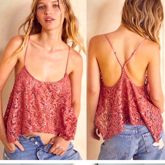 Free people best idea sequin rise cami small $68 Nwot - Picture 1 of 4